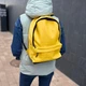 Желтый рюкзак компактный универсальный матовая экокожа Town style mini - изображение 3