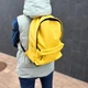 Желтый рюкзак компактный универсальный матовая экокожа Town style mini - изображение 5