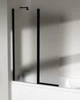 Стеклянная шторка для ванны AVKO Glass W436 Матовая, Черный, двухсторонняя, каленое стекло Simply Glass, 50+40х140 см - изображение 4