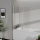 Стеклянная шторка для ванны AVKO Glass RDW02-J2 Серебро, двухсторонняя, каленое стекло Simply Glass, 60+40х140 см - изображение 4