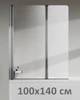 Скляна шторка для ванни AVKO Glass RDY19 Срібло, двостороння, гартоване скло Simply Glass, 60+40х140 см - зображення 1