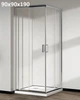 Скляна душова кабіна AVKO Glass RDR06, Гартоване скло, Хром, 90х90х190 см. Без піддону - зображення 1