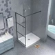 Скляна душова перегородка AVKO Glass S257, Гартоване, Чорна, 90х195 см. Без піддону - зображення 3