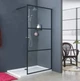 Скляна душова перегородка AVKO Glass S257, Гартоване, Чорна, 90х195 см. Без піддону - зображення 4