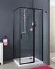 Скляна душова кабіна AVKO Glass RDR13B, Гартоване скло, Чорна, 90х90х190 см. Без піддону - зображення 3