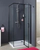 Скляна душова кабіна AVKO Glass RDR13B, Гартоване скло, Чорна, 90х90х190 см. Без піддону - зображення 4