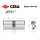 Цилиндр CISA AP4 S 80 (40*40) никель матовый 3 ключа - изображение 8