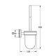 Ершик для унитаза настенный GROHE QuickFix Start Cube 409772430 прямоугольный стеклянный черный CV033772 - изображение 2