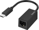 Adapter Hama USB Type-C - RJ-45 M/F Black (4047443437235) - obraz 1