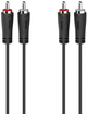 Кабель Hama 2x RCA-jack - 2x RCA-jack M/M 2.5 м Black (4047443432537) - зображення 1