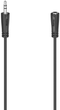 Przedłużać Hama mini-jack 3.5 mm - mini-jack 3.5 mm M/M 3 m Black (4047443439864) - obraz 1