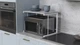 Подставка для микроволновки Kitchen K301 Ferrum-decor 400x550x350 Белый металл ДСП Бетон 16 мм (KITCH30115) - изображение 1
