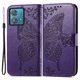 Чохол-книжка з малюнком UniCase Butterfly Pattern для Motorola Moto G84 - Dark Purple - зображення 1