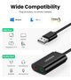 Внешняя звуковая карта Ugreen US205 USB 2.0 to 2 x Jack 3.5mm (30724) - изображение 6