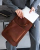Шкіряна сумка-чохол для ноутбука 14" Apple / Asus / Dell / Lenovo / HP / Honor / Acer / Huawei / Xiaomi - (LC-18) - Коньячний - зображення 2