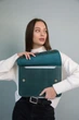 Шкіряна сумка-чохол для ноутбука 13" Apple / Asus / Dell / Lenovo / HP / Honor / Acer / Huawei / Xiaomi - (LC-15) - Блакитний - изображение 2