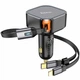 Зарядний автомобільний Hoco NZ13 PD30W/QC/FCP/AFC адаптер в машину з телескопічним кабелем Type-C/ Lightning 3A 0.9М для пристроїв Чорний - зображення 1