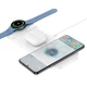 Зарядка беспроводная Qi Pass folding 3-in-1 wireless fast charger CQ6 (Телефон, наушники, SAM) |23 Вт| Белый - изображение 1