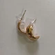 Серьги-полукольца гвоздики Honey Fashion Accessories золотистый (12-115) - изображение 4