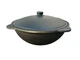 Казан Davr Metall узбекский 10 л 37х16 см WOK з кришкою чугунный черный (33-89-100516-2) - изображение 1