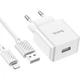 Зарядний пристрій HOCO C106A charger set(iP) White (6931474783899) - зображення 5