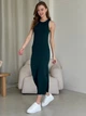 Платье-майка в рубчик длинное летнее женское Merlini Лонга 700000112 L-XL Зеленое (700000112_2) - изображение 3