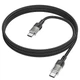 Кабель HOCO Spirit Type-C to Type-C transparent charging data cable U129 |60W/3A, 1.2M| черный - изображение 1
