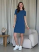 Платье-футболка в рубчик миди летнее женское Merlini Милан 700000151 L-XL Синее (700000151_2) - изображение 2