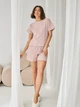 Пижама (футболка + шорты) женская больших размеров муслиновая BARWA garments 0328/329 XL Капучино (2113283294658) - изображение 1