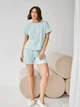 Пижама (футболка + шорты) женская муслиновая BARWA garments 0328/329 S Мятная (2113283291138) - изображение 6