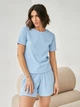 Пижама (футболка + шорты) женская больших размеров BARWA garments 0315/313 XL Голубая (2113153134213) - изображение 5