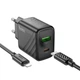Сітчастий зарядний пристрій Hoco CS23A Sunlight PD30W+QC3.0 + Type-C to Lightning Black - зображення 2