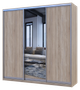 Шафа купе Doros Сіті Лайт Дуб сонома 2 ДСП / 1 Дзеркало 225х60х225 (42002135) - зображення 1