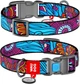 Obroża dla psa nylonowa WAUDOG Nylon z paszportem QR wzór "Summer" plastik fastex szer. 25 mm dł. 37-58 cm (4823089312750) - obraz 1