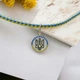 Підвісок срібний "Тризуб" 925 проби з родіюванням та фіанітами 411070 - изображение 2