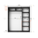 Шафа-купе IDEA серія 5 180 x 60 x 210 см Антрацит Дзеркало - изображение 2