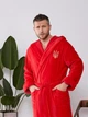 Халат мужской Family Tradition с вышивкой велюровая махра 46 красный Мы из Украины - изображение 2