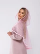 Накидка палантин для храма Family Tradition из фатина 80х80 см пудровый Розовая дымка - изображение 3