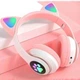 Навушники Cat VZV 23M pink бездротові з котячими вушками, що світяться - зображення 3