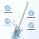 Ершик для унитаза DOAKT TPR 1.0 с силиконовой щеткой клейкий настенный White/Silver (YU001WS) - изображение 3