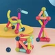 Детский магнитный 3D конструктор набор цветных деталей для творчества (100 шт.) - изображение 8