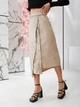 Юбка миди с экокожи на запах K5 fashion 1601/7 48 серо-бежевая - изображение 6