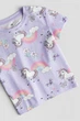 Футболка для дівчинки фіолетова Єдинороги H&M 134-140см (400095426) - зображення 2