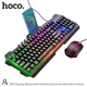 Комплект проводная клавиатура и мышь Hoco GM18 Luminous 2в1 (с подсветкой, тонкая, игровая) - Черный - изображение 4