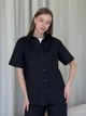 Сорочка лляна оверсайз жіноча Merlini Ніно 200001201 L-XL Чорна (200001201_2) - зображення 4