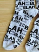 Високі шкарпетки комплект 3 пари унісекс MxtherSocker Blah-Blah Blanco Франція 36-40 білий, синій, червоний, чорний - зображення 7
