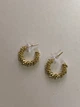 Серьги-кольца гвоздики Honey Fashion Accessories золотистый (12-109) - изображение 3