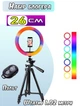 Кольцевая лампа со штативом 1.02м YS RGB 26см Набор блогера с держателем телефона+пульт - изображение 1