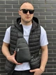 Шкіряна сумка-слінг, рюкзак через плече чорна TIDING BAG 3280 - зображення 5