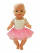 Одежда для куклы Беби Борн / Baby Born 40-43 см комплект боди юбка бело -розовый 8806 - изображение 1